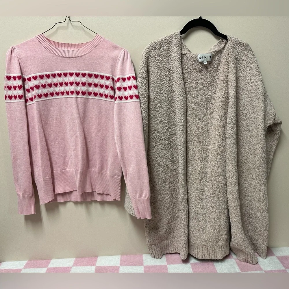 Marled Pink and Beige Sweater Set - Picture 1 of 1